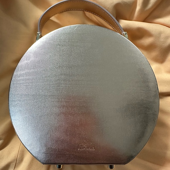 Giles x Aspinal Mini Hat Box Rose Gold Moire Print discontinued - Picture 3 of 17